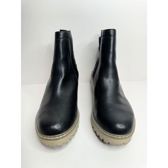 Dolce Vita Booties Size 8 Black Womens Wedge‎ Lug Chelsea Pull On - Picture 3 of 11